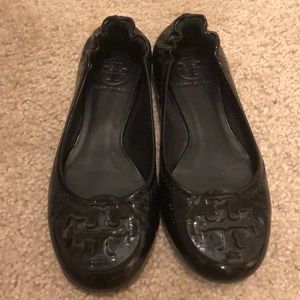 Tory Burch black patent ballet flats size 5